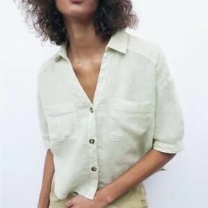 Women's Cream Button-Up Shirt